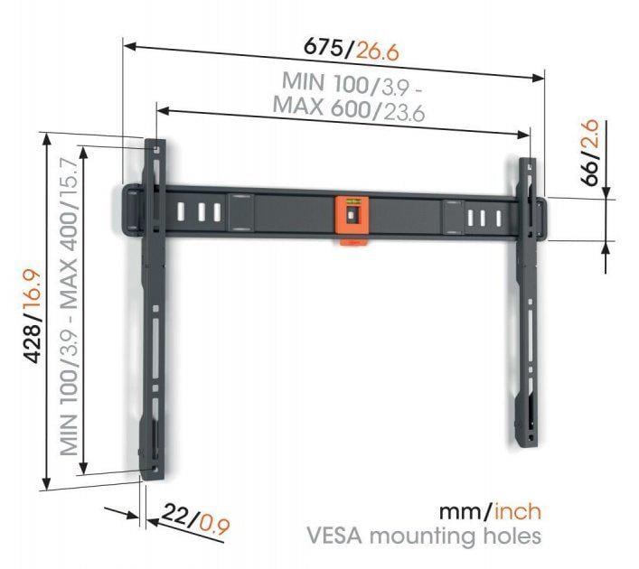 Кронштейн Vogels TVM 1603 40-100" 600х400 Black - фото 2