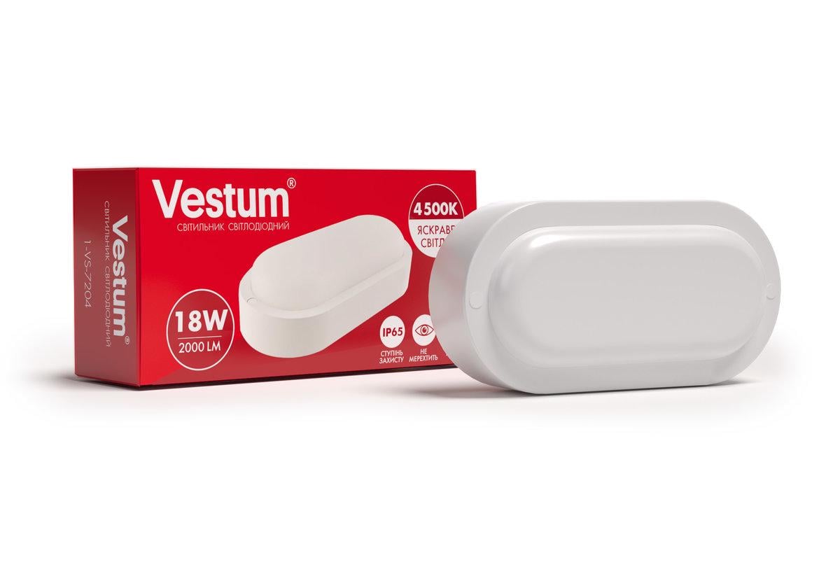 Светильник светодиодный Vestum 18W 4500K 220V овальный (1-VS-7204)