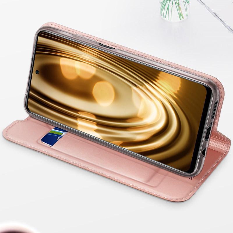 Чехол-книжка Dux Ducis с карманом для Xiaomi Redmi Note 9 Pro 5G Rose Gold (160258) - фото 4