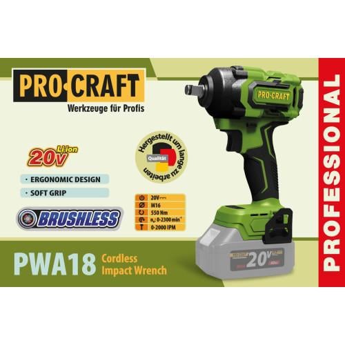 Гайковерт акумуляторний ударний ProCraft PWA18 без АКБ та ЗП - фото 9 Гайковерт акумуляторний ударний ProCraft PWA18 без АКБ та ЗП - фото 9