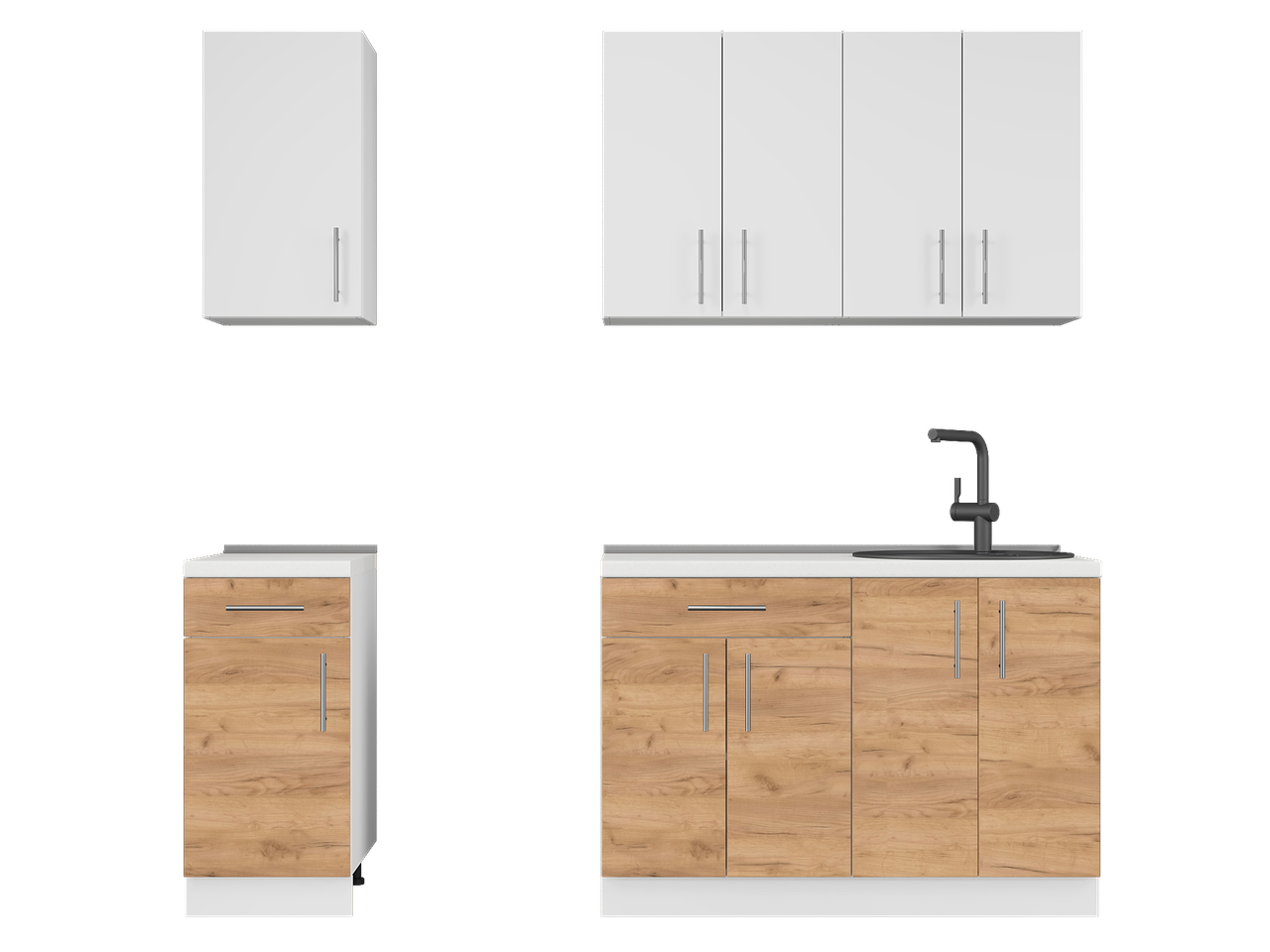 Кухня готова Еверест К-4 Оптіма та стільниця 2,1 м Крафт золотий/Антрацитовий (25017)
