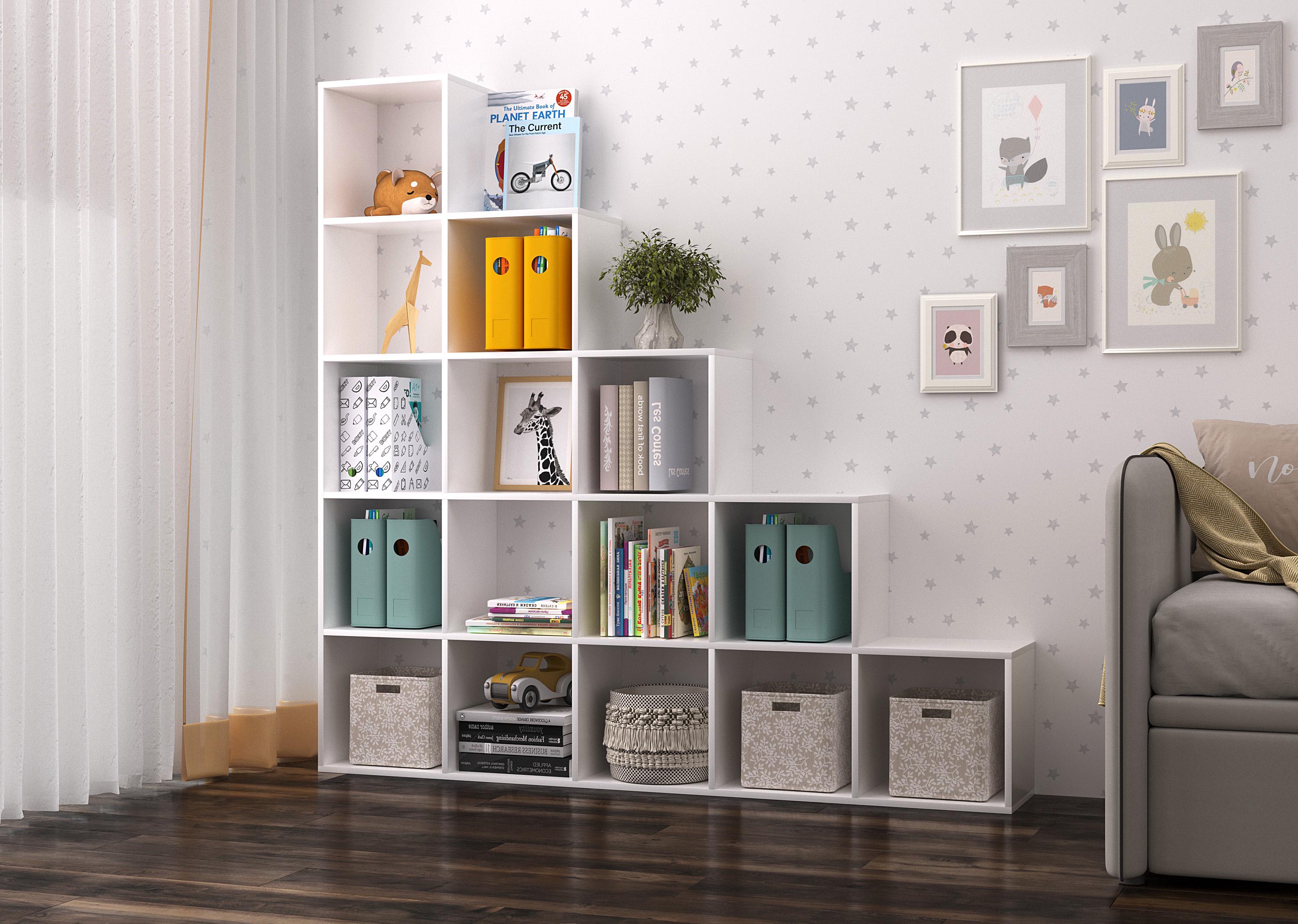 Стелаж гірка для книг/іграшок/речей 177х177х30 см Білий - фото 1 Стелаж гірка для книг/іграшок/речей 177х177х30 см Білий - фото 1