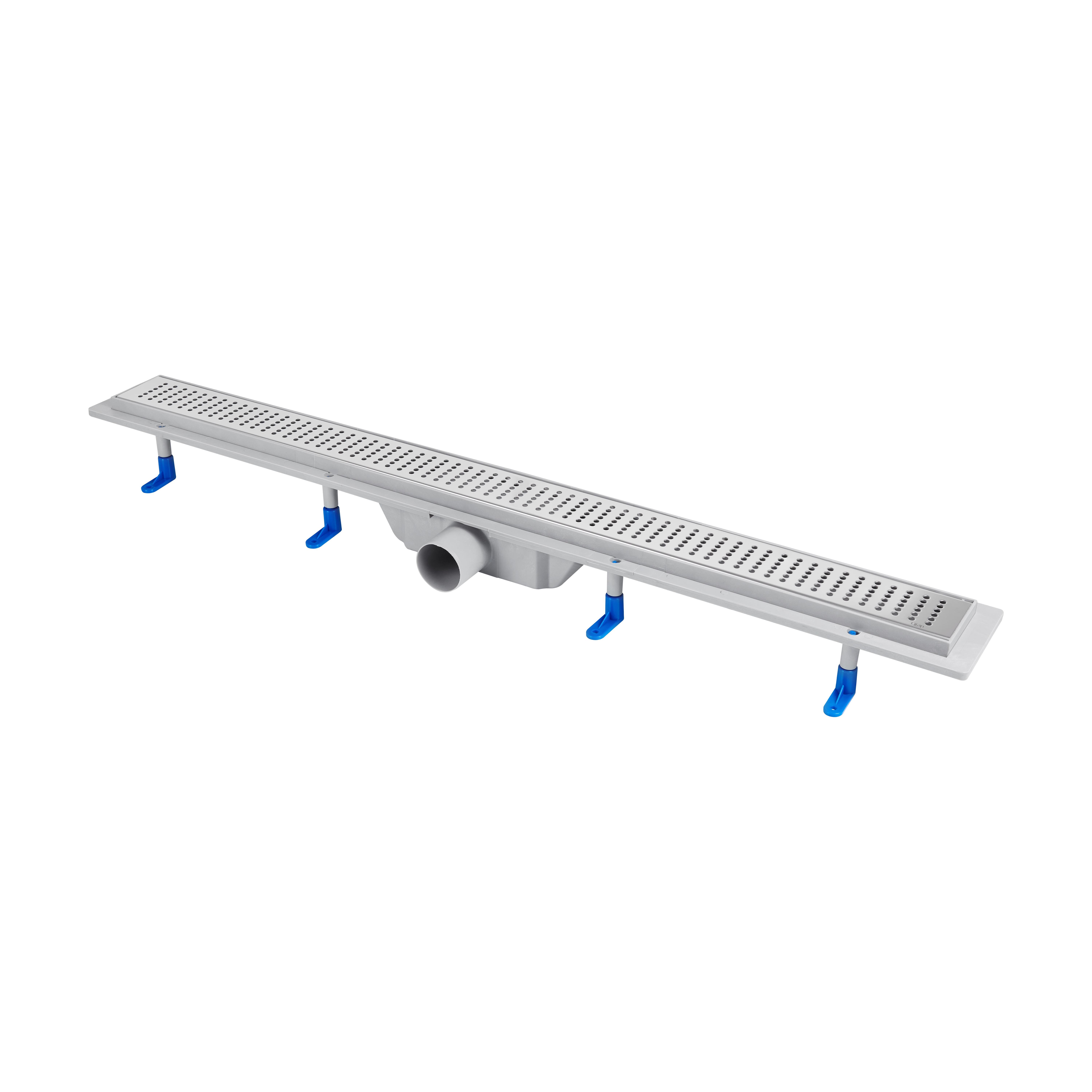 Трап Qtap Dry FB304-900 лінійний з сухим затвором та нержавіючої решіткою 900х73 мм