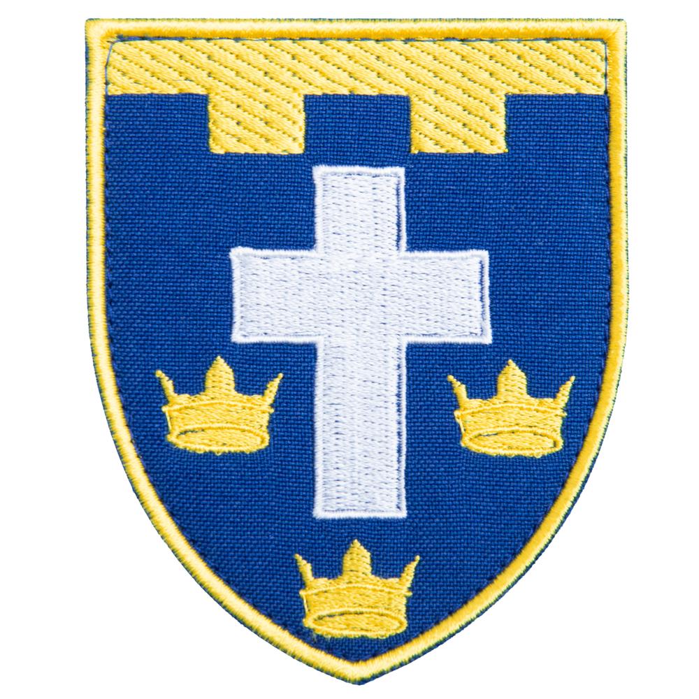 Шеврон на липучке Бригада 124 ТРО Херсон 7,6х9,2 см (23451)