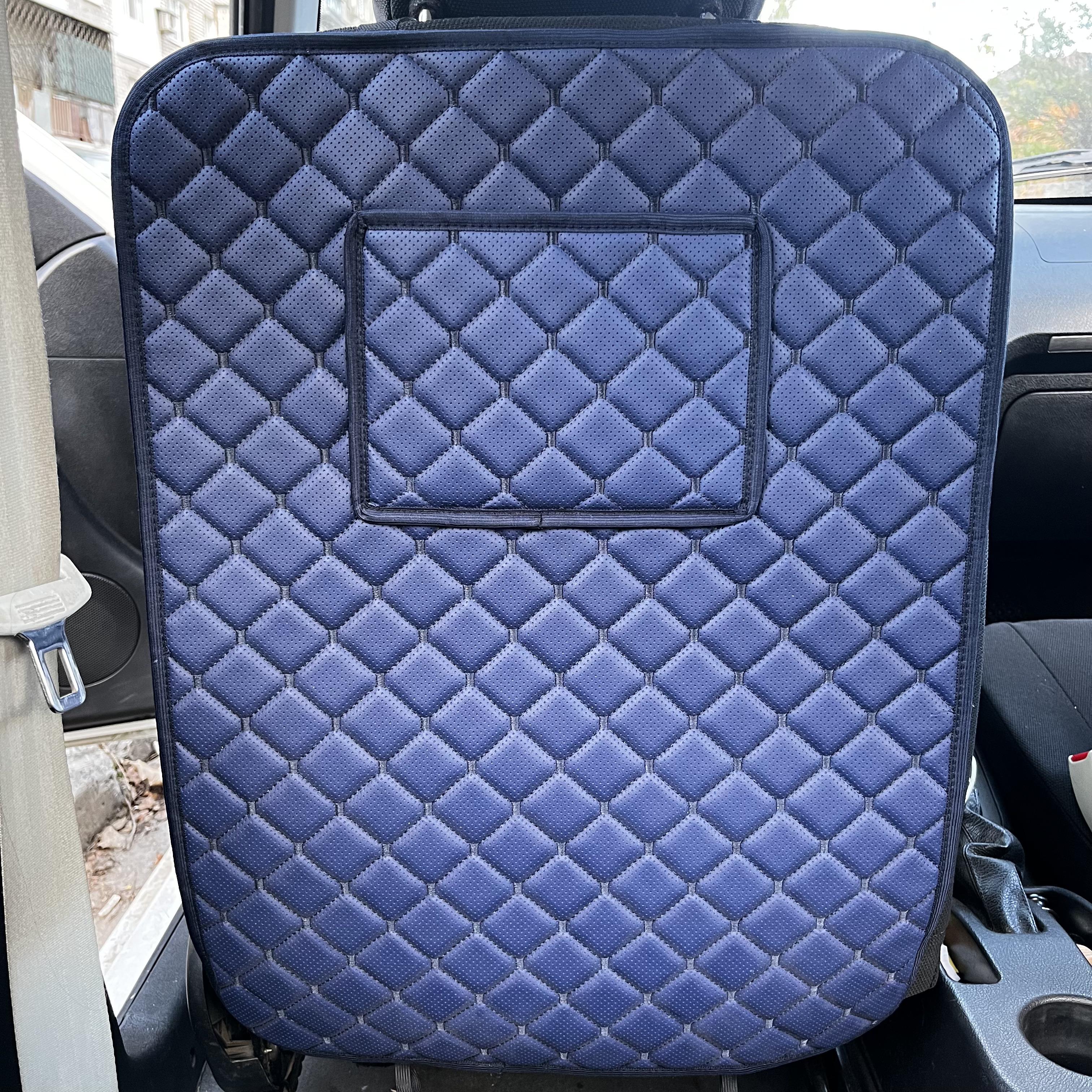 Накидка захисна на спинку переднього сидіння автомобіля з екошкіри 60x45 см з одним карманом Синій (29882960)