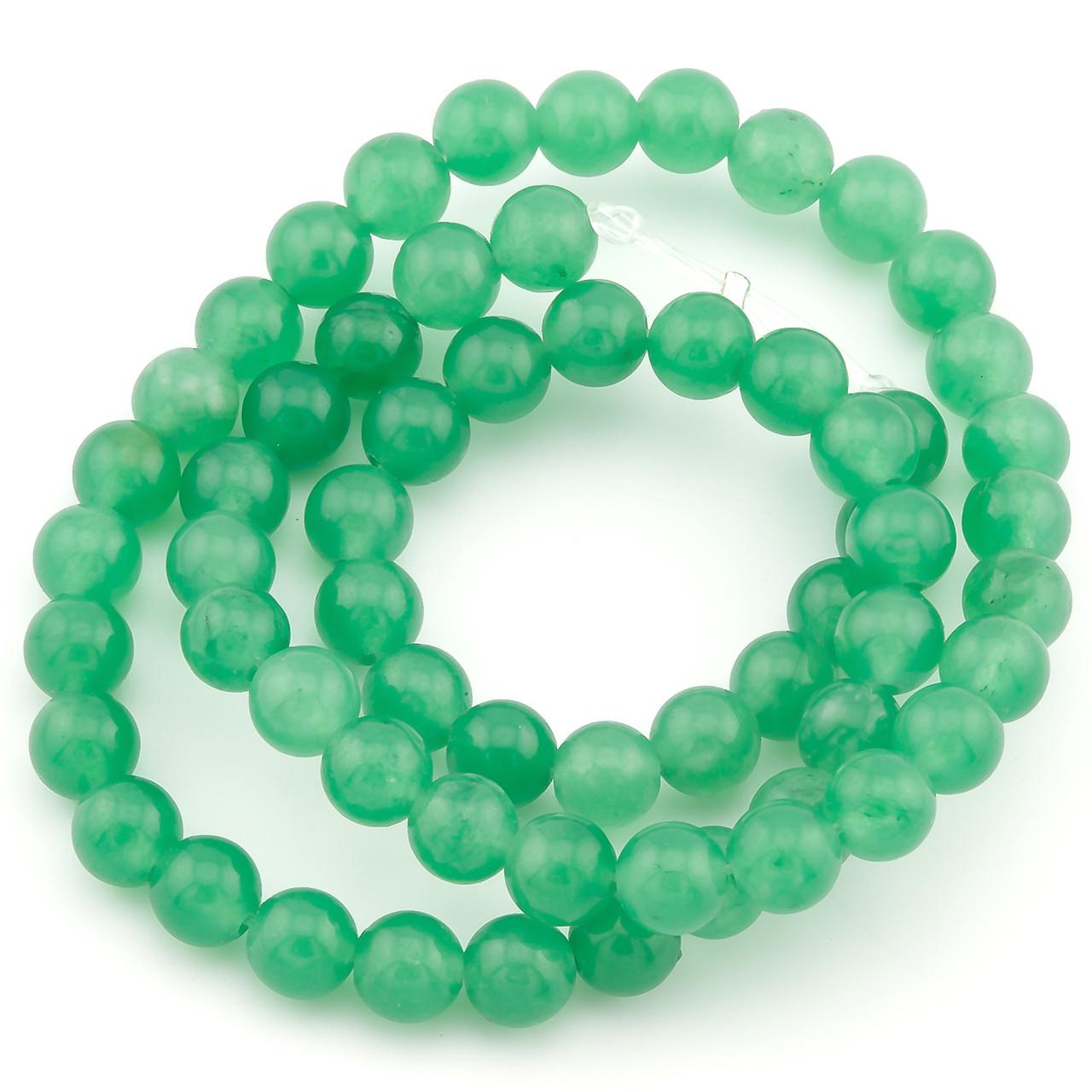 Бусины Нефрит из натурального камня 6 мм 37 см 1 шт. (НК0609ш30)