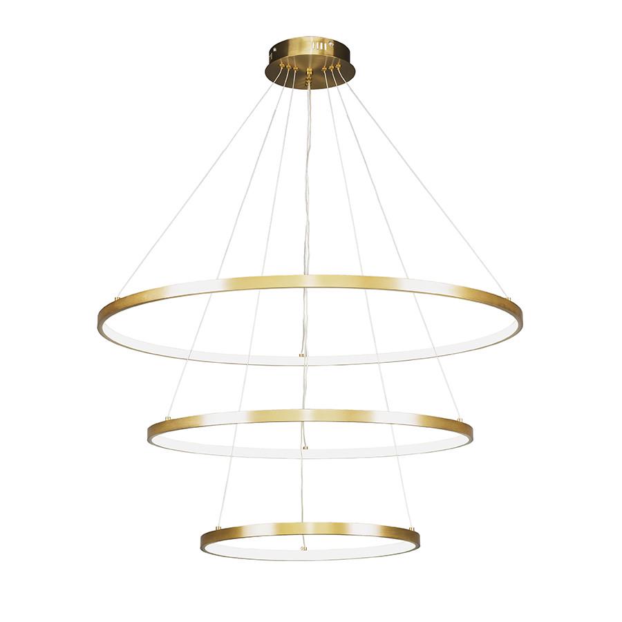 Люстра светодиодная Levistella 7529832-3A LED 400/600/800 Лофт с тремя плафонами кольцами и пультом Бронзовый (2592770446)