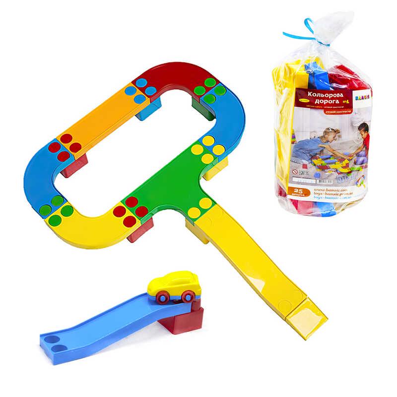 Конструктор Bamsic 114/22 Цветная дорога №1 25 деталей 2 машинки дорожные знаки (82185) - фото 2 Конструктор Bamsic 114/22 Цветная дорога №1 25 деталей 2 машинки дорожные знаки (82185) - фото 2