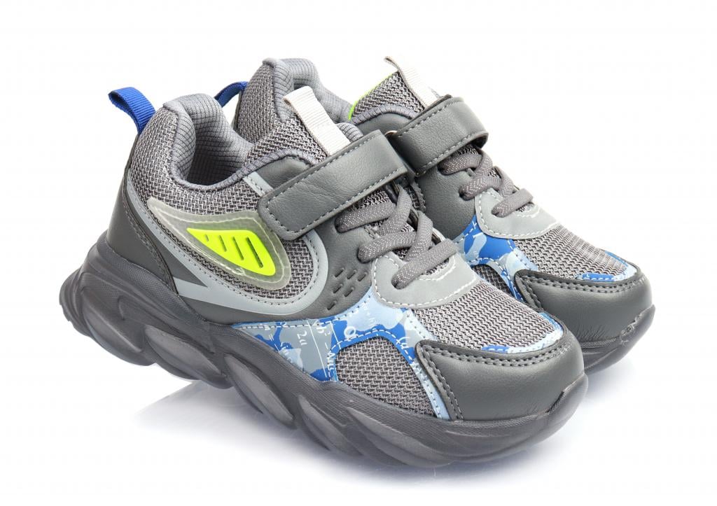 Кроссовки для мальчиков в сетку р. 32 Темно-серый (0043)