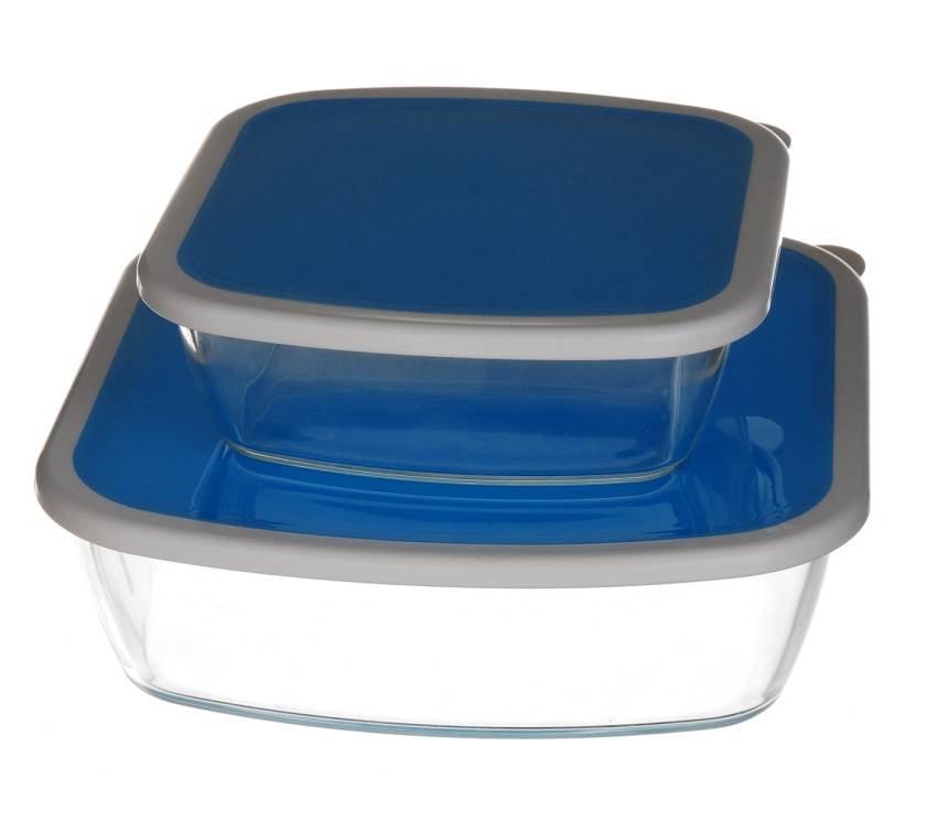 Набор квадратных лотков A-Plus 1085 стеклянные 2 шт. (6576f129a8a721581944a2b6)