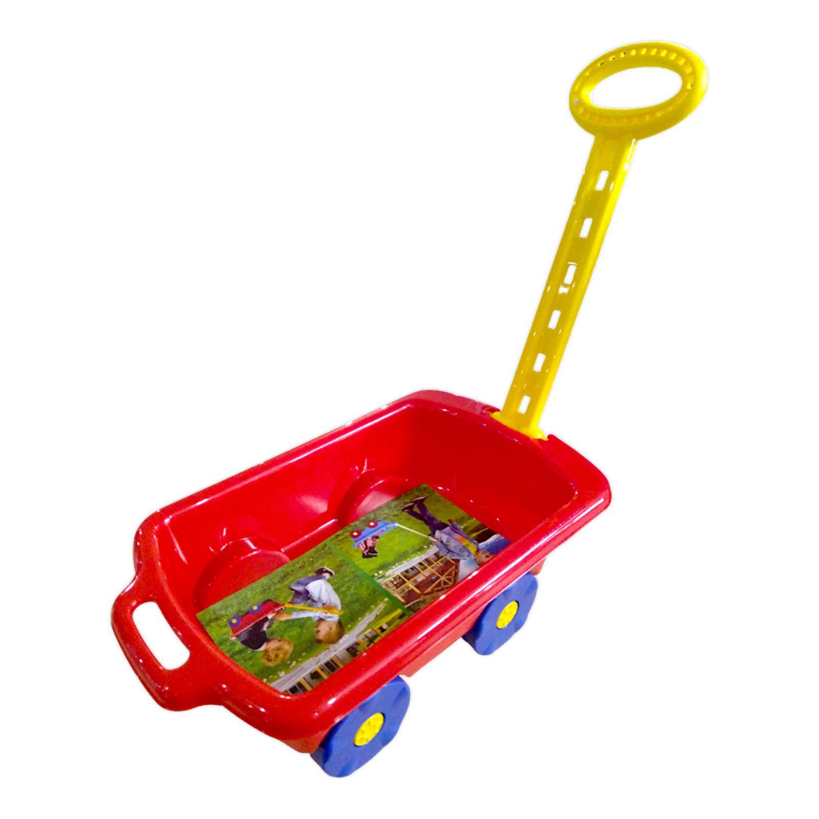 Детская тележка с ручкой Marmat Красная - фото 1 Детская тележка с ручкой Marmat Красная - фото 1