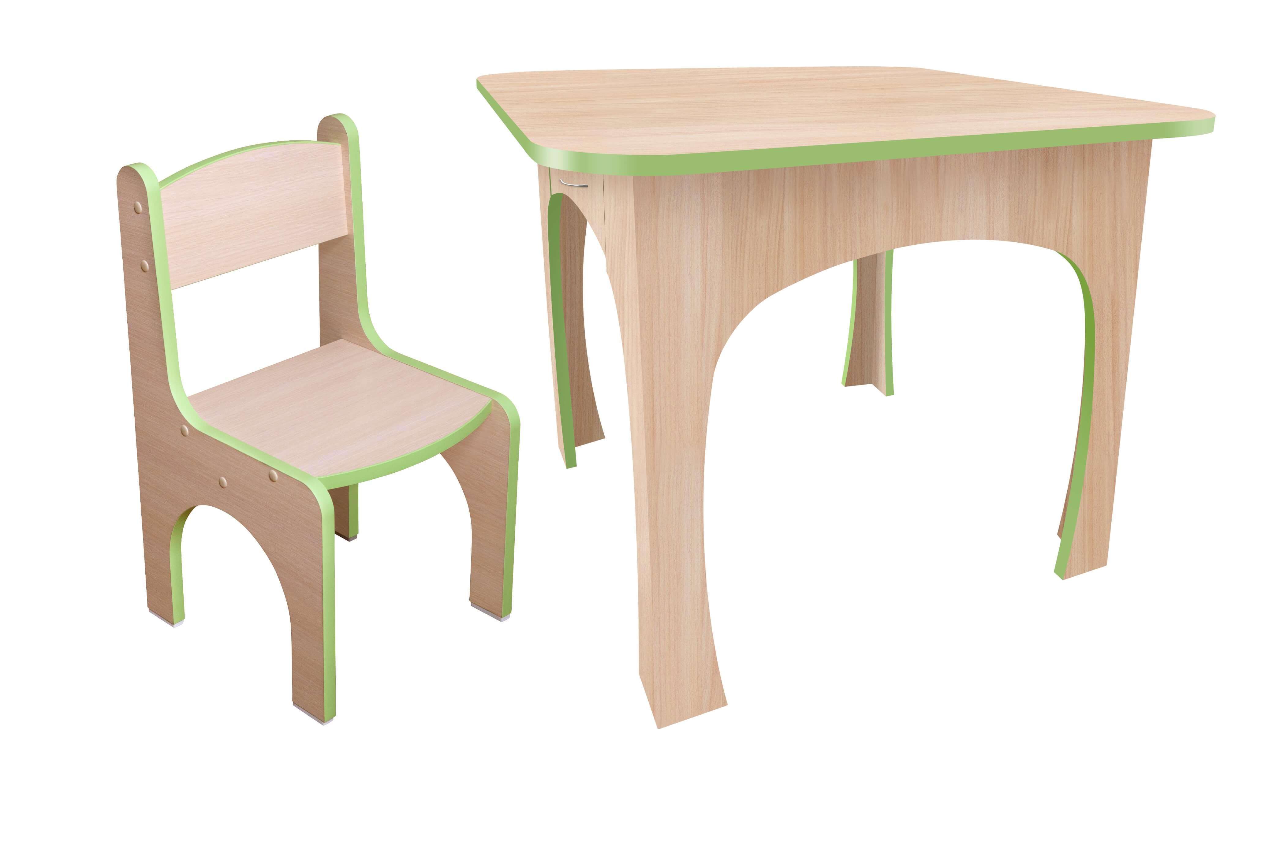 Комплект стол/стул детский МАКСИ-МЕбель Мульти Дуб молочный (5102152)