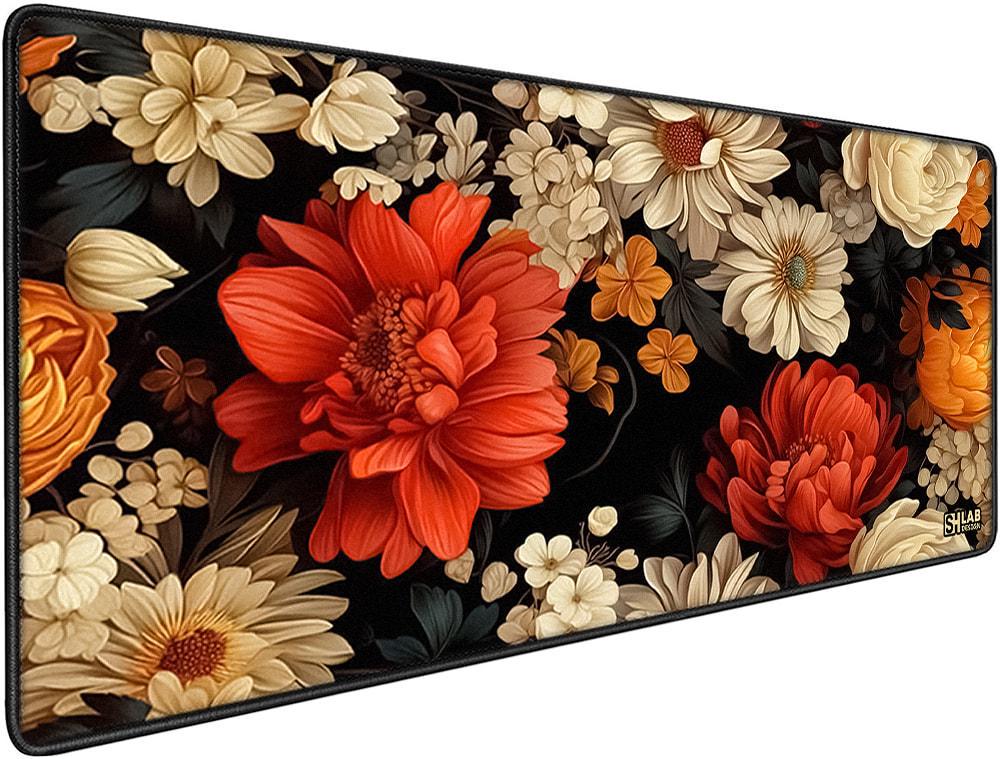 Килимок для мишки SHLab Witte en Oranje Bloemen SHM-596 70х30 см (36626)