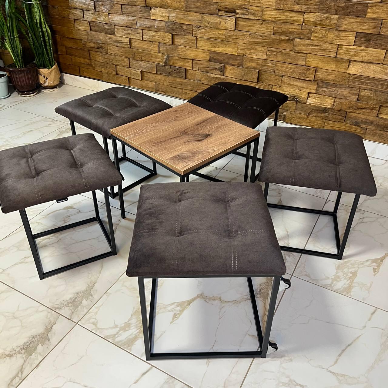 Пуф-трансформер 6в1 ЛЮКС велюр Spark со столиком 50х50х54 см - фото 4 Пуф-трансформер 6в1 ЛЮКС велюр Spark со столиком 50х50х54 см - фото 4