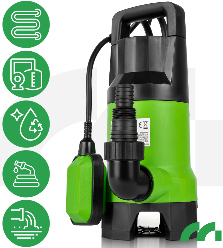 Дренажний насос для брудної та чистої води MalTec 770 Вт 13000 л/год - фото 7 Дренажний насос для брудної та чистої води MalTec 770 Вт 13000 л/год - фото 7