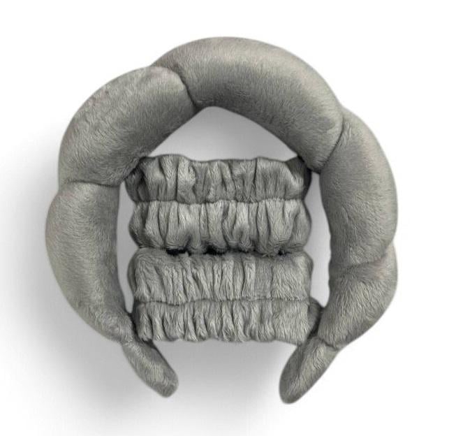 Набор для умывания мягкий косметический обруч и нарукавники Серый Набор для умывания мягкий косметический обруч и нарукавники Серый