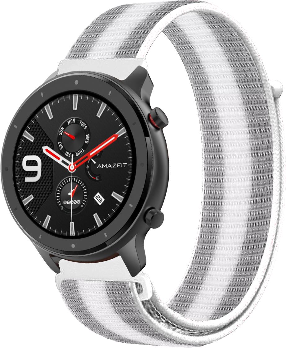 Ремешок нейлоновый Sport Loop для Amazfit GTR 47 мм Silver/White (16395-58)