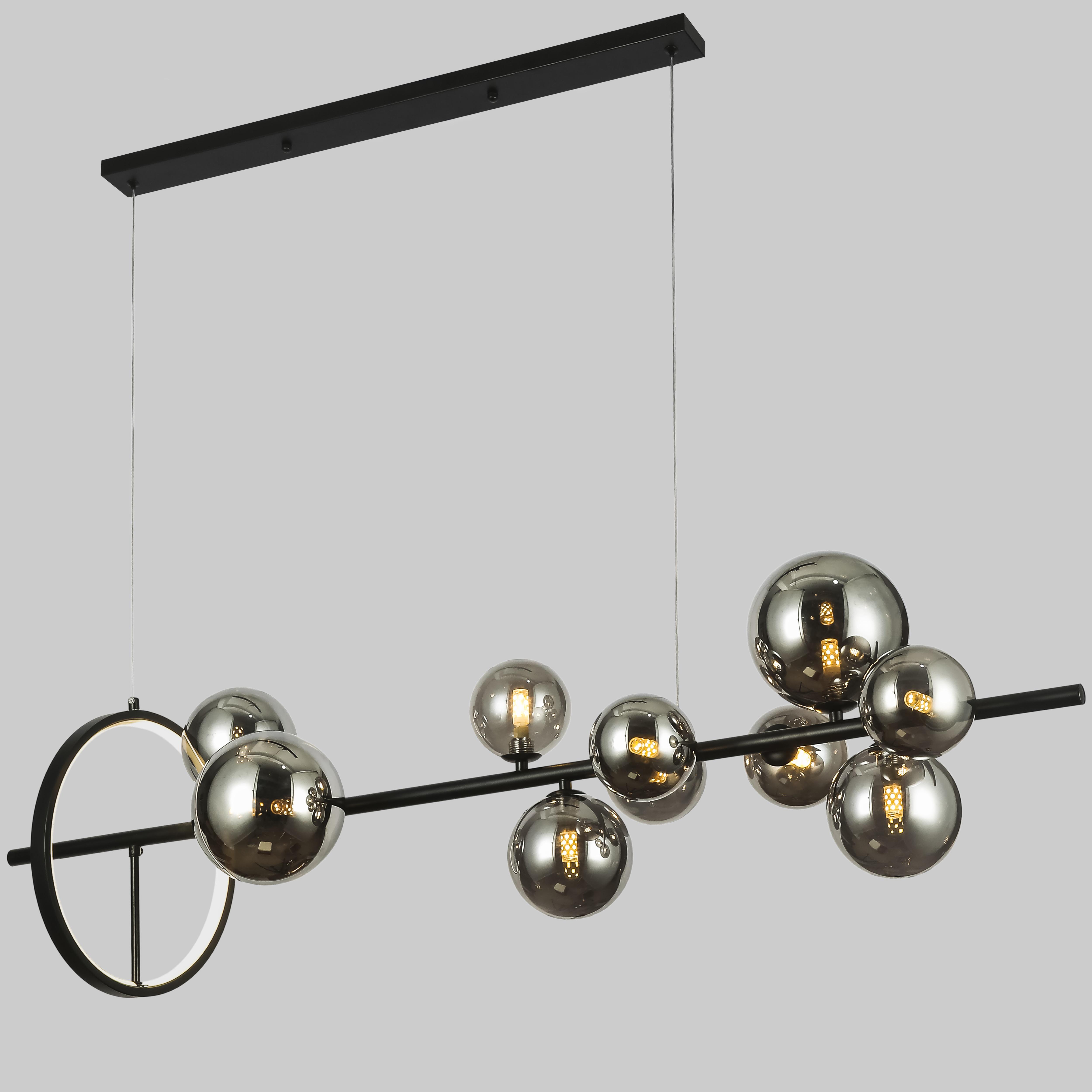 Люстра на 10 ламп Bubbles 120 см Черный (918-LP267-10 BK/BK) Люстра на 10 ламп Bubbles 120 см Черный (918-LP267-10 BK/BK)