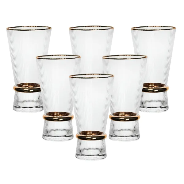 Набір склянок Stunning високих 6 шт. по 400 мл Прозорий/Золотий