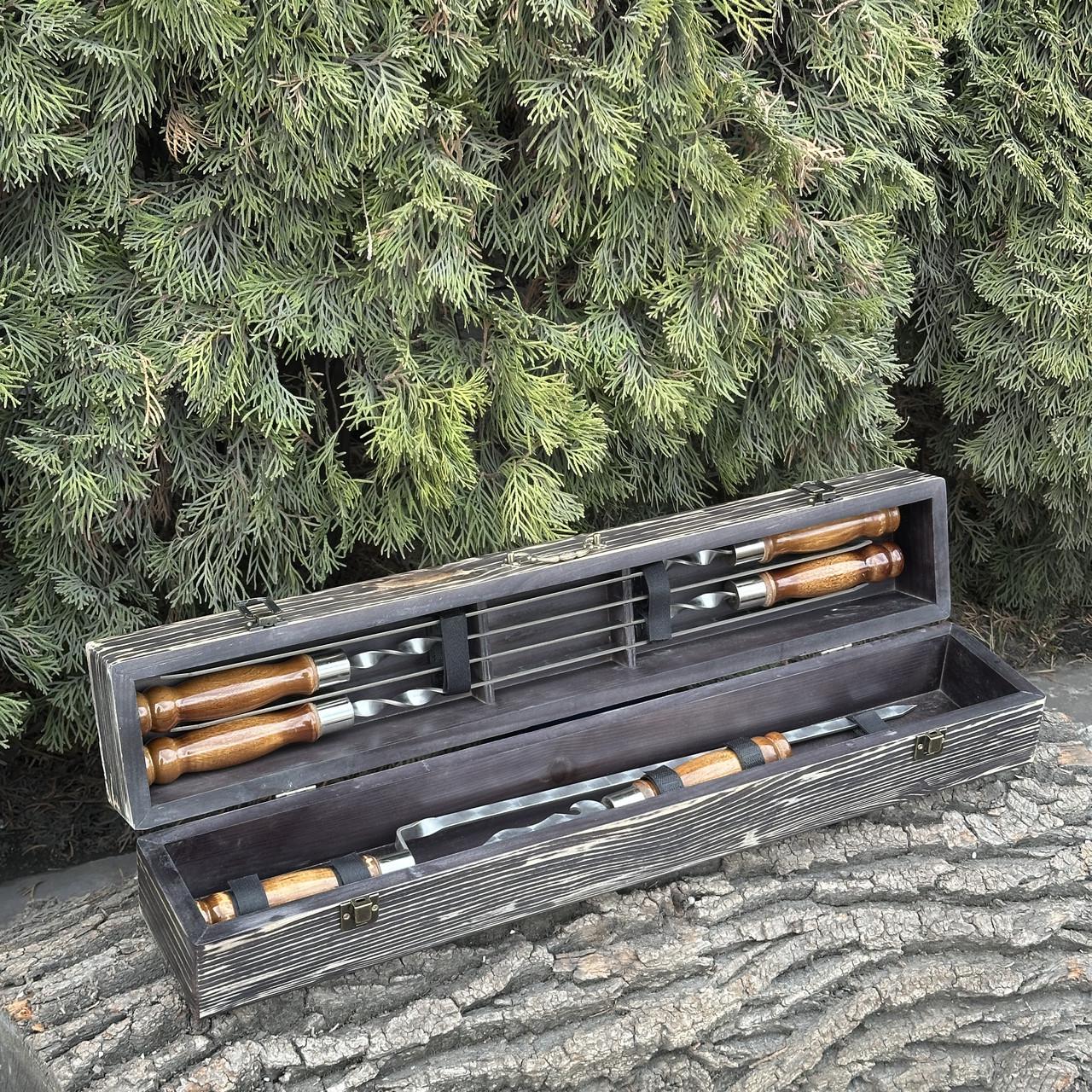 Набор подарочный для барбекю Mzavod ШашлыКейс Темно-коричневый (27728750) - фото 2 Набор подарочный для барбекю Mzavod ШашлыКейс Темно-коричневый (27728750) - фото 2