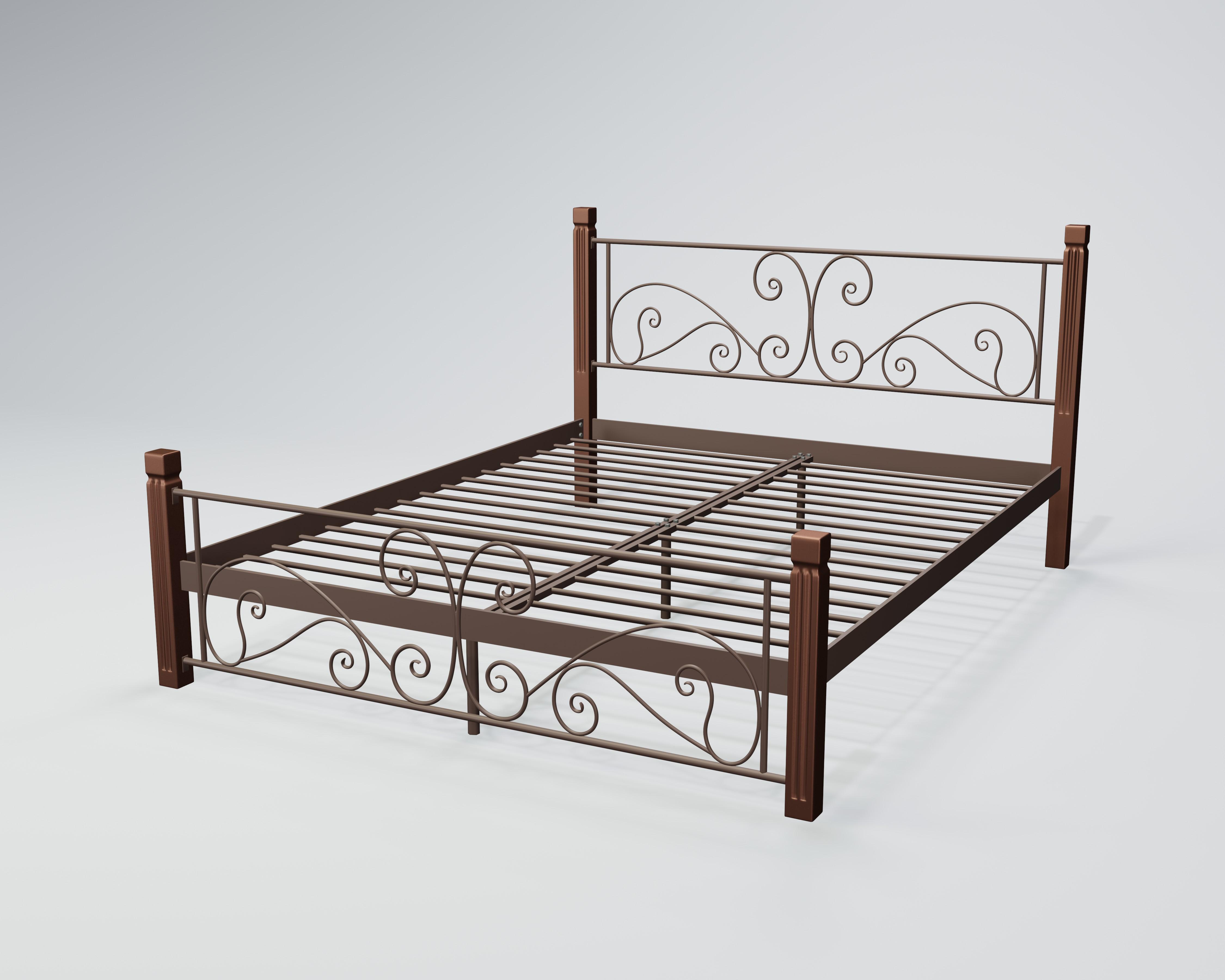 Кровать металлическая Нарцисс 120x200 см Черная медь