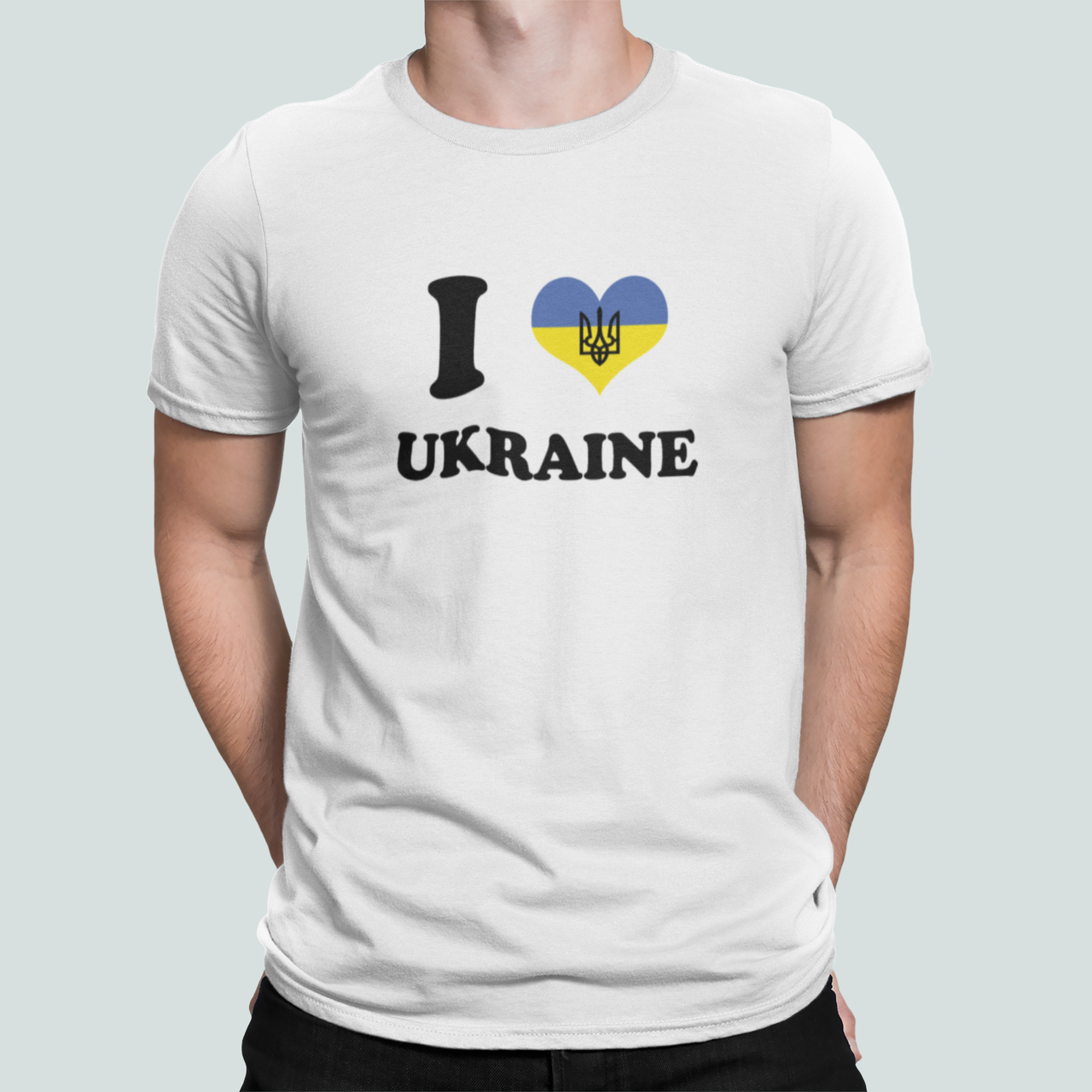 Футболка мужская патриотическая Stedman с принтом "I Love Ukraine 1" S Белый (УКР409-7)