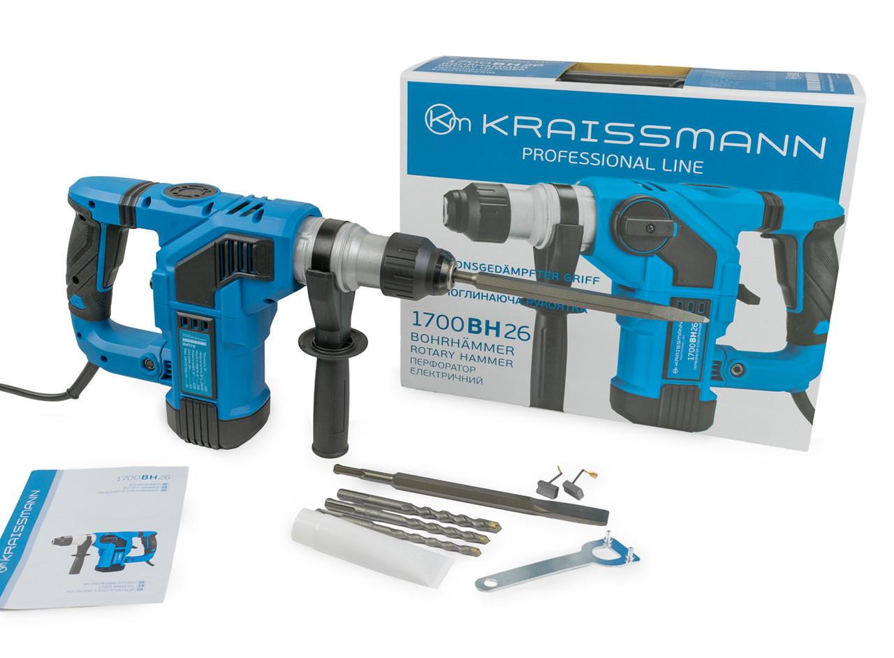 Перфоратор KRAISSMANN 1700 BH 26 1700 Вт/ 5,5 Дж/ SDS+ (0807008) - фото 4 Перфоратор KRAISSMANN 1700 BH 26 1700 Вт/ 5,5 Дж/ SDS+ (0807008) - фото 4