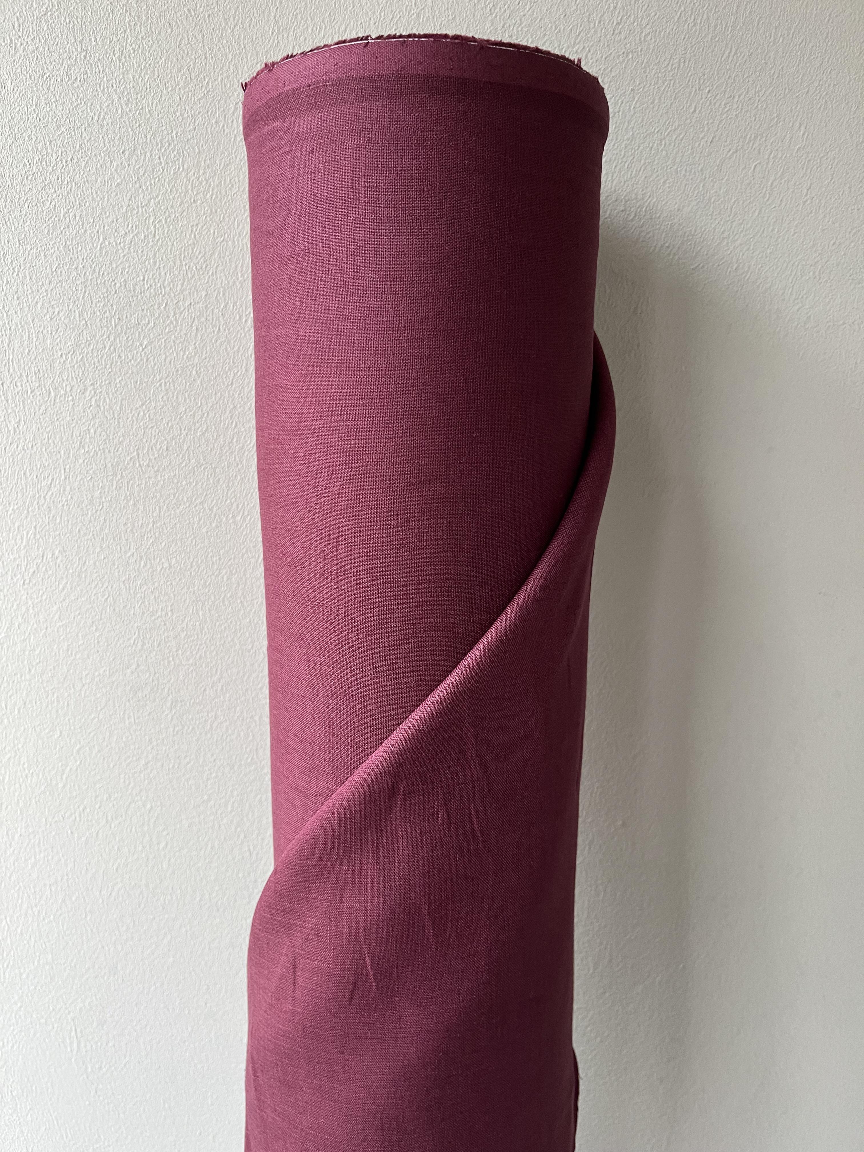 Ткань рубашечно-платьевая льняная Linen Plus 148 см 1283 Бордовый - фото 4