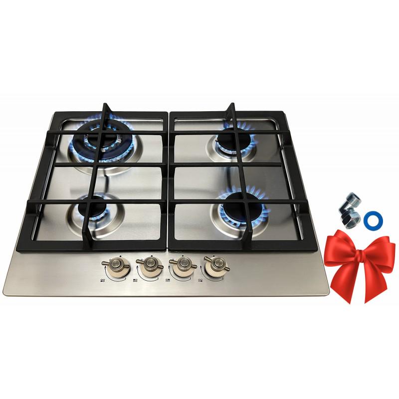 Варильна поверхня газова Luxor PGE 640 SSD Gold Italy Subuf Turbo нержавіюча сталь - фото 2 Варильна поверхня газова Luxor PGE 640 SSD Gold Italy Subuf Turbo нержавіюча сталь - фото 2