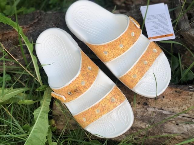 Шльопанці жіночі утеплені Crocs Classic Crocs Glitter Sandal Sorbet р. 40-41 Білий (11207) - фото 9