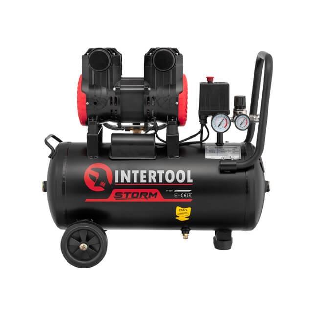 Компресор Intertool PT-0029 безмасляний 24 л 1,1 кВт 220 В 8 aтм 200 л/хв. 2800 об/хв. 2 циліндра