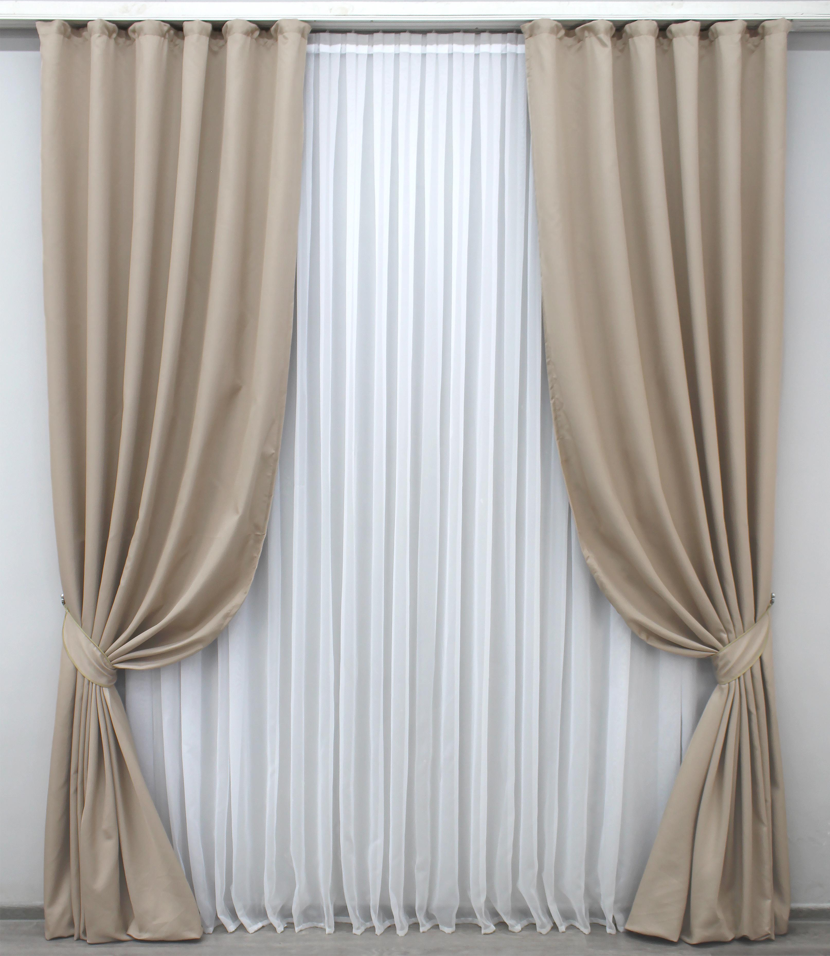 Комплект штор VR-Textil Felicita № 1256ш 150х300 см 2 шт. Теплый бежевый (33-0091)