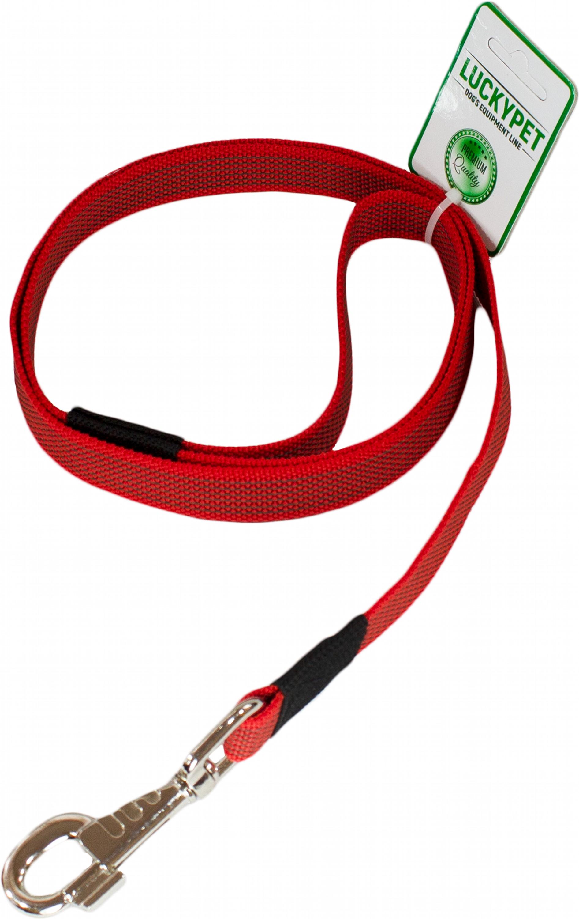 Поводок Lucky Pet капроновый прорезиненный Красный (4820224214955)