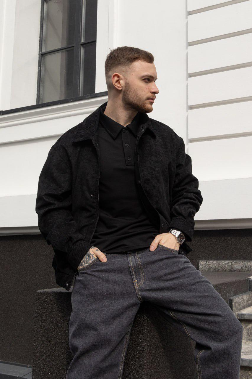 Куртка чоловіча демісезонна Snood вельветова M Чорний (26496/1)