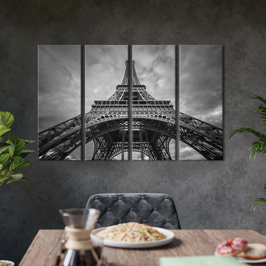 Картина модульная из 4 частей Под Эйфелевой башней в столице Франции M 89x53 см (389-41)
