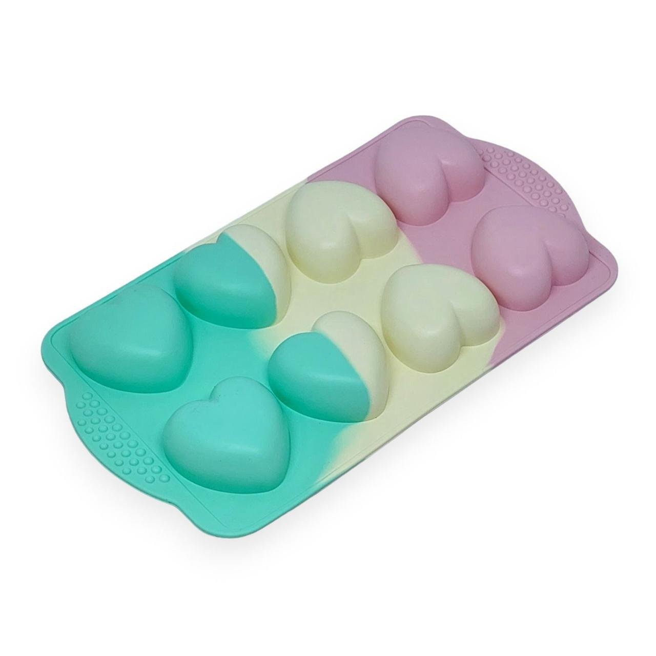 Форма силиконовая Сердечка 8в1 для евродесертов и минибисквитов Разноцветный (203791)