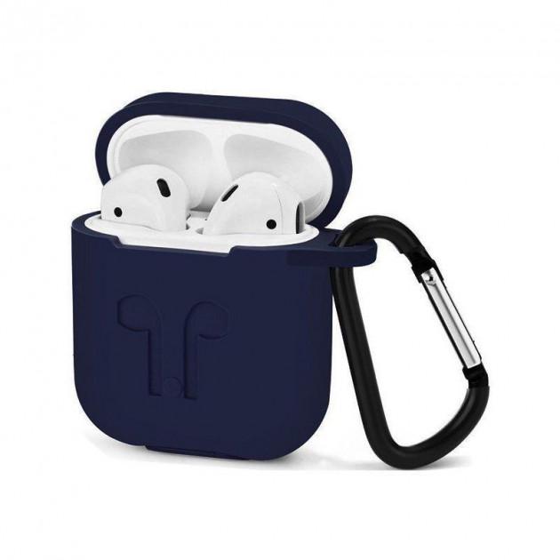 Чехол для наушников Alitek AirPods 2в1 с карабином Dark-blue