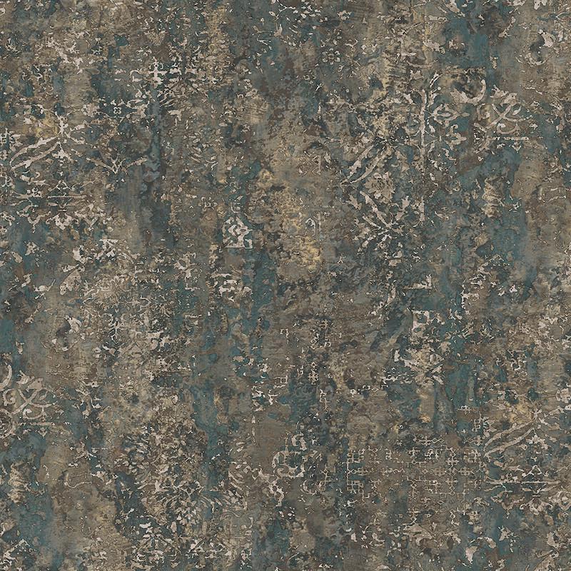 Обои флизелиновые DU&KA Myra 30382-6 винил горячего тиснения 1,06х10,05 м Бирюзовый/Коричневый