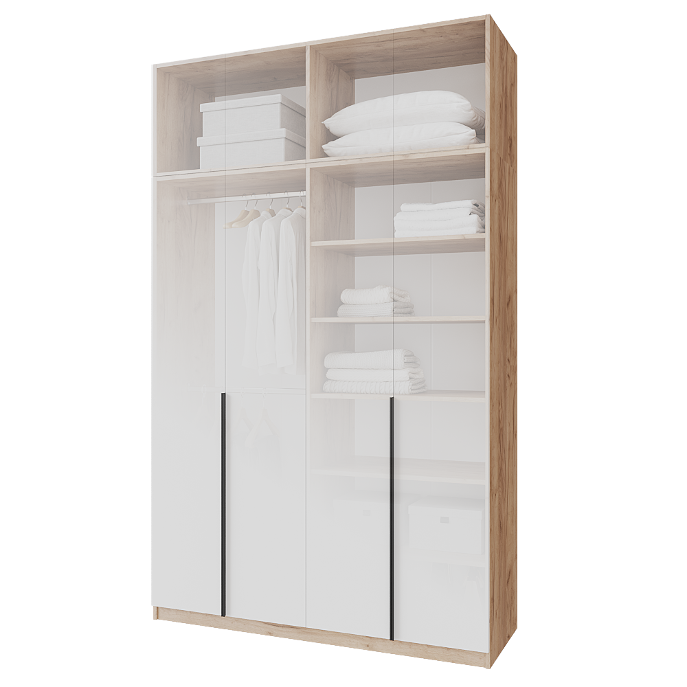 Шкаф распашной с антресолью Меблітренд Чиназес Чиа-1600.4 1600х500х2450 мм Дуб крафт золотой/Белый (26842029) - фото 2 Шкаф распашной с антресолью Меблітренд Чиназес Чиа-1600.4 1600х500х2450 мм Дуб крафт золотой/Белый (26842029) - фото 2