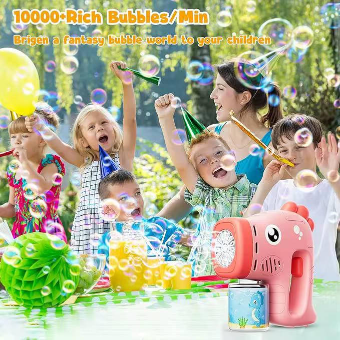 Детский пистолет для мыльных пузырей Party Bubble Gun генератор мыльных бульбашек с подсветкой на батарейках Розовый - фото 8 Детский пистолет для мыльных пузырей Party Bubble Gun генератор мыльных бульбашек с подсветкой на батарейках Розовый - фото 8