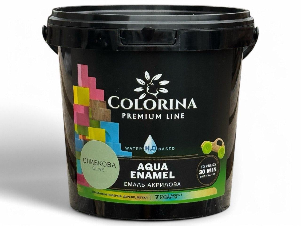 Краска акриловая Colorina Aqua ENAMEL без запаха 2 л Оливковый (31641982)