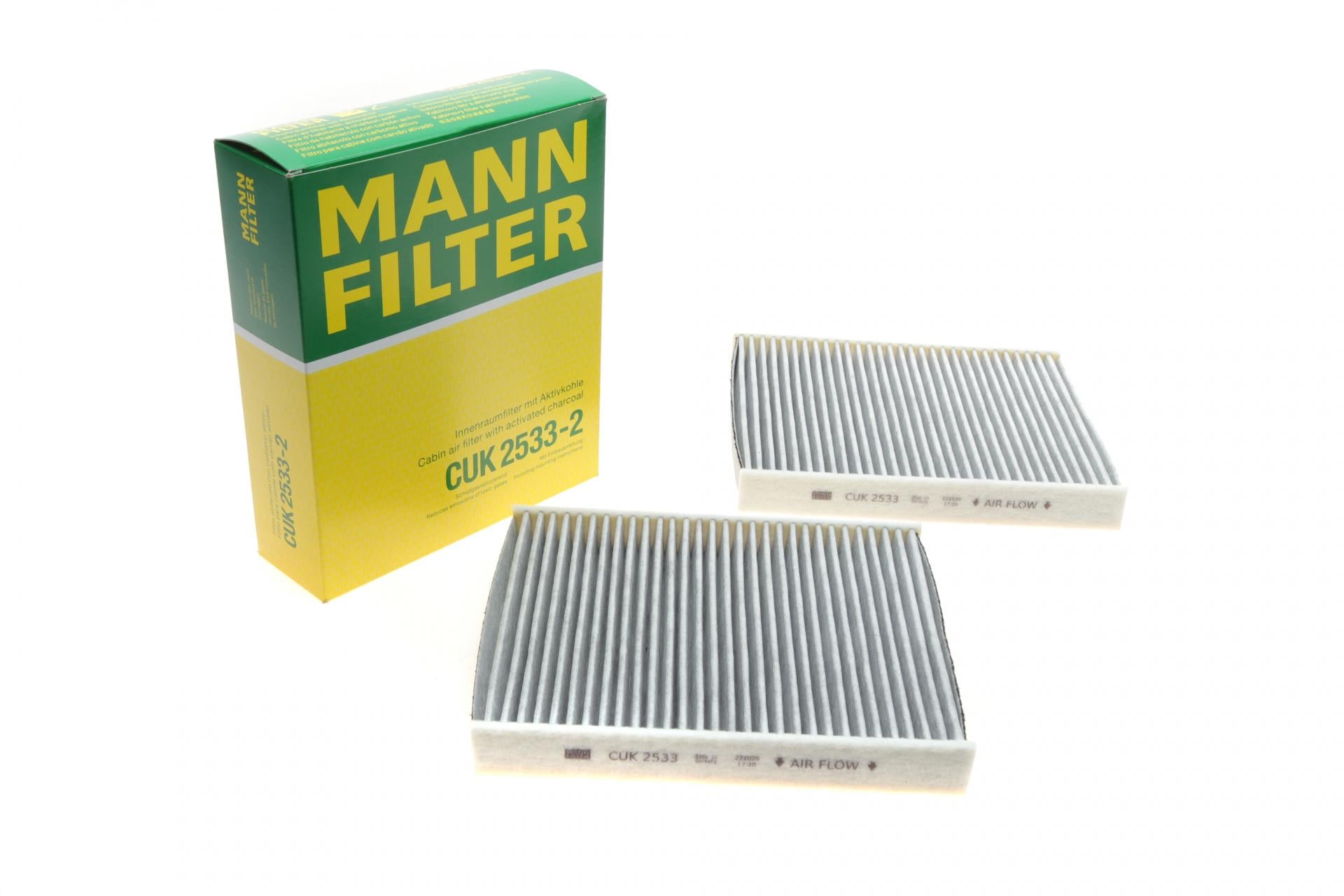 Фильтр салона Mann-Filter для BMW 5 F10/7 F01 2,0-6,0 08- угольный 2 шт. (CUK 2533-2)