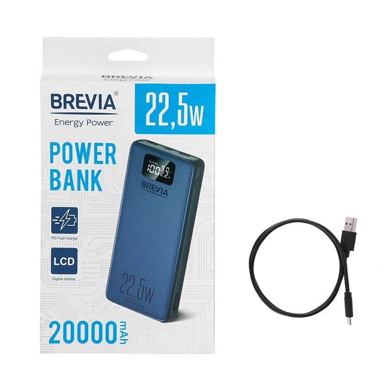 Повербанк Brevia 20000 mAh 22,5W Li-Pol LCD (44218) - фото 8