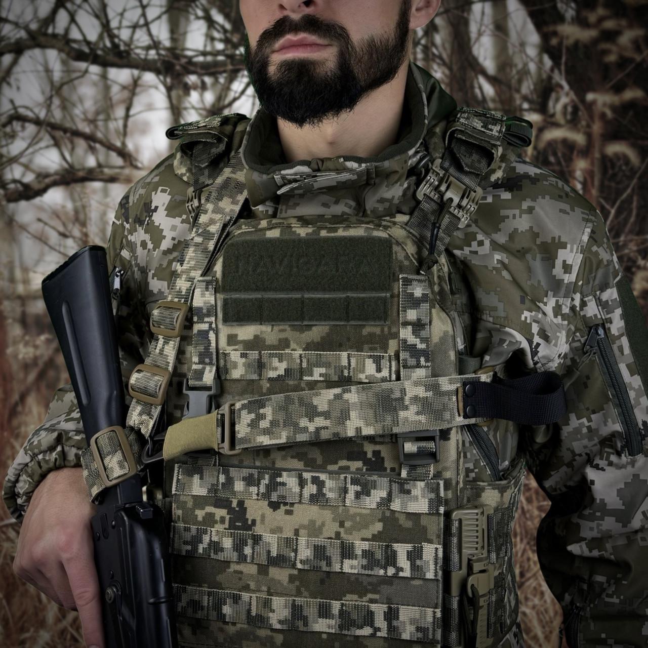 Ремінь збройовий одно/двоточковий Ragnarok TYR Carbine з додатковим кріпленням Піксель - фото 3 Ремінь збройовий одно/двоточковий Ragnarok TYR Carbine з додатковим кріпленням Піксель - фото 3