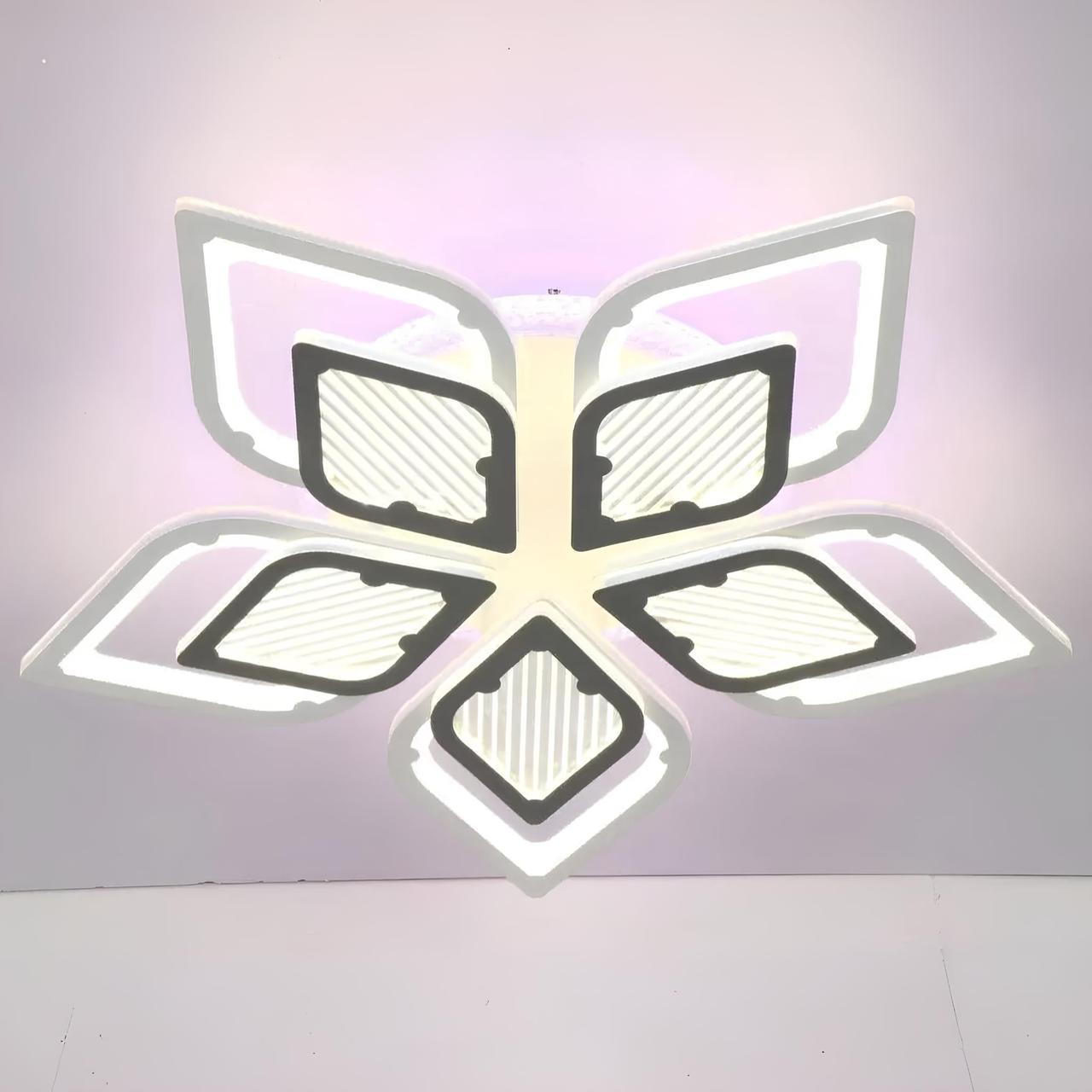 Люстра светодиодная Valeso с подсветкой на пять плафонов 192W 3000-6000К Белый (V K29051-5 1)