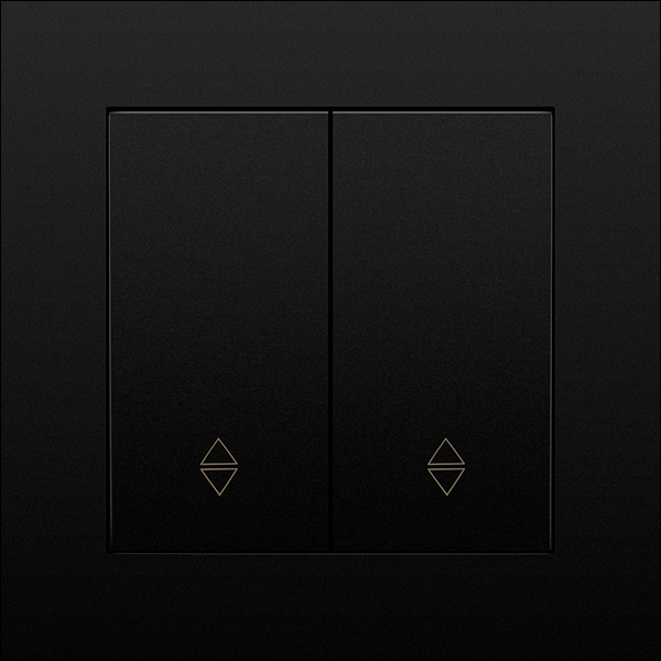Выключатель двухклавишный проходной MARSHEL IDEAL VS10-305 Black