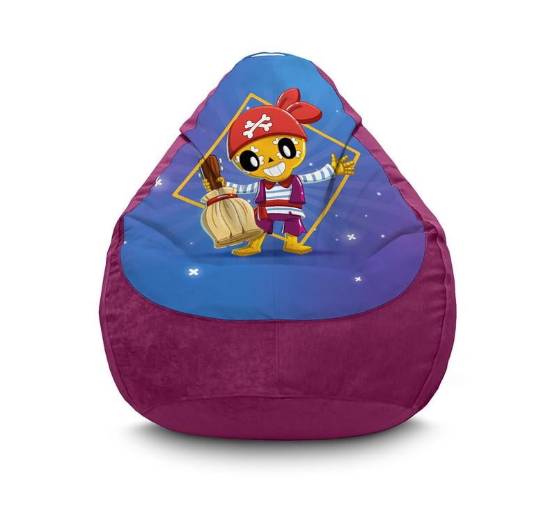 Кресло мешок iPuff Brawl Stars Pirate Poco Флок XXXL 100х135 см Фиолетовый