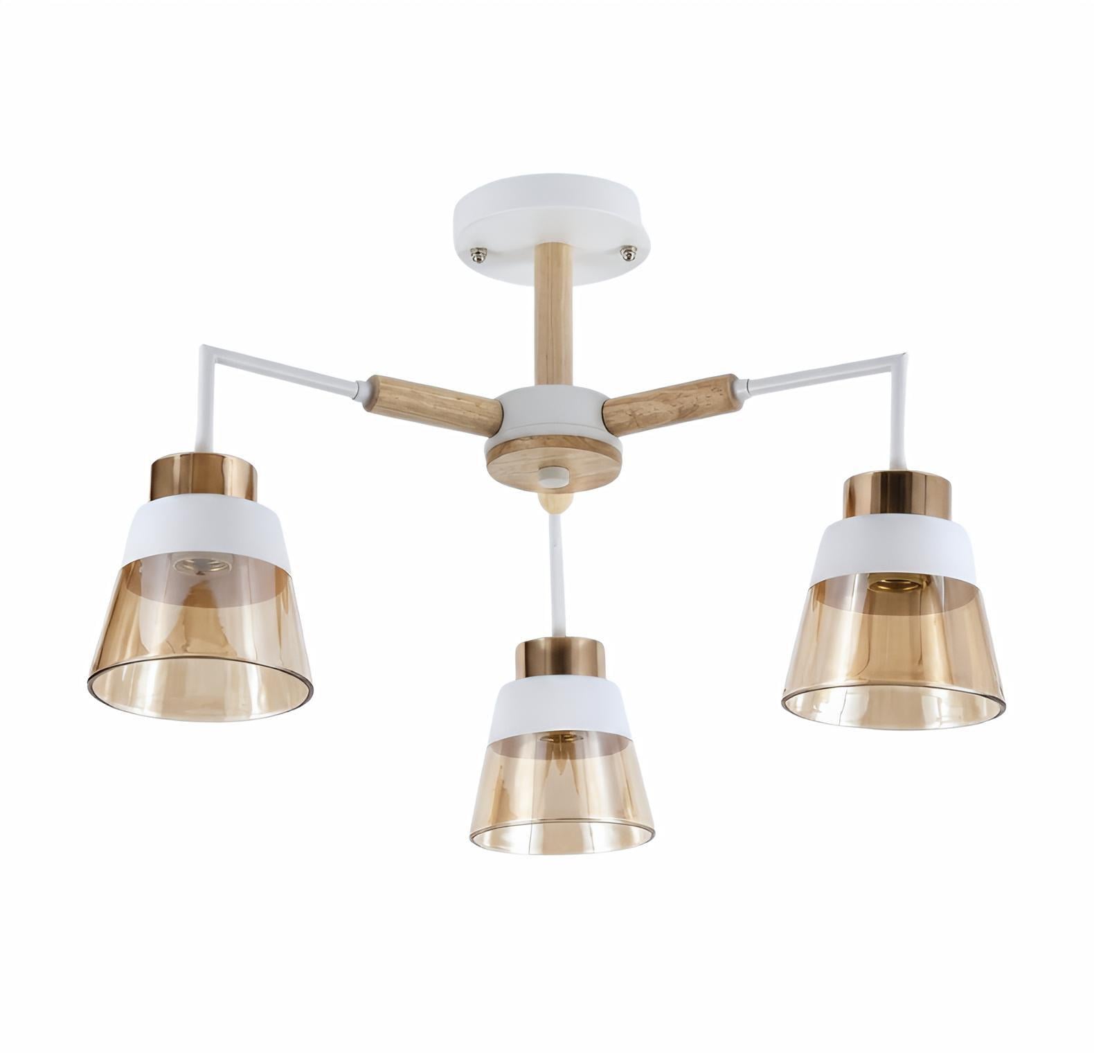 Люстра стельова Valeso на 3 плафони XL25014-3 для вітальні та спальні Білий Золото