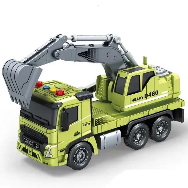 Игрушечная машинка инерционная Экскаватор 25 см Зеленый (150-98-A1110-24)