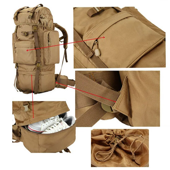 Рюкзак полевой с рамой 75L Coyote (14033705) - фото 5 Рюкзак полевой с рамой 75L Coyote (14033705) - фото 5